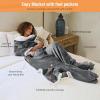 imageCatalonia Pink Wearable Fleece Blanket with Sleeves and Foot Pockets for Adult Women Men Micro Plush Comfy Wrap Sleeved Throw Blanket RobeGray