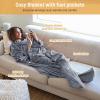 imageCatalonia Pink Wearable Fleece Blanket with Sleeves and Foot Pockets for Adult Women Men Micro Plush Comfy Wrap Sleeved Throw Blanket RobeGray