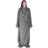 imageCatalonia Pink Wearable Fleece Blanket with Sleeves and Foot Pockets for Adult Women Men Micro Plush Comfy Wrap Sleeved Throw Blanket RobeGray
