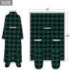imageCatalonia Pink Wearable Fleece Blanket with Sleeves and Foot Pockets for Adult Women Men Micro Plush Comfy Wrap Sleeved Throw Blanket RobeGreen Checker