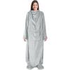 imageCatalonia Pink Wearable Fleece Blanket with Sleeves and Foot Pockets for Adult Women Men Micro Plush Comfy Wrap Sleeved Throw Blanket RobeLight Gray
