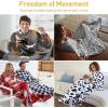 imageCatalonia Pink Wearable Fleece Blanket with Sleeves and Foot Pockets for Adult Women Men Micro Plush Comfy Wrap Sleeved Throw Blanket RobeLight Gray