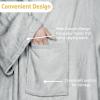 imageCatalonia Pink Wearable Fleece Blanket with Sleeves and Foot Pockets for Adult Women Men Micro Plush Comfy Wrap Sleeved Throw Blanket RobeLight Gray