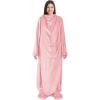 imageCatalonia Pink Wearable Fleece Blanket with Sleeves and Foot Pockets for Adult Women Men Micro Plush Comfy Wrap Sleeved Throw Blanket RobePink