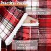 imageCatalonia Pink Wearable Fleece Blanket with Sleeves and Foot Pockets for Adult Women Men Micro Plush Comfy Wrap Sleeved Throw Blanket RobeRed Plaid