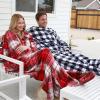 imageCatalonia Pink Wearable Fleece Blanket with Sleeves and Foot Pockets for Adult Women Men Micro Plush Comfy Wrap Sleeved Throw Blanket RobeRed Plaid