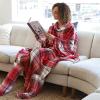 imageCatalonia Pink Wearable Fleece Blanket with Sleeves and Foot Pockets for Adult Women Men Micro Plush Comfy Wrap Sleeved Throw Blanket RobeRed Plaid