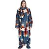 imageCatalonia Pink Wearable Fleece Blanket with Sleeves and Foot Pockets for Adult Women Men Micro Plush Comfy Wrap Sleeved Throw Blanket RobeSouthwest Blue
