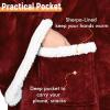 imageCatalonia Pink Wearable Fleece Blanket with Sleeves and Foot Pockets for Adult Women Men Micro Plush Comfy Wrap Sleeved Throw Blanket RobeWine