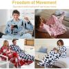 imageCatalonia Pink Wearable Fleece Blanket with Sleeves and Foot Pockets for Adult Women Men Micro Plush Comfy Wrap Sleeved Throw Blanket RobeWondercat Grey