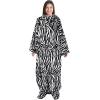 imageCatalonia Pink Wearable Fleece Blanket with Sleeves and Foot Pockets for Adult Women Men Micro Plush Comfy Wrap Sleeved Throw Blanket RobeZebra