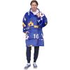 imageCatalonia Soccer Team Print Oversized Hoodie Blanket Sweatshirt Wearable Sherpa Giant Pullover for Adults Men Women Teenagers Football Fanatic Gift
