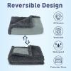 imageCatalonia Waterproof Bed Blanket Washable Leakproof Bed Cover for Couples Reversible Protector Blanket for Couch Sofa Stain Proof Blanket Pad for Adults 50X60 inches PurpleLt GrayDk Gray