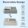imageCatalonia Waterproof Bed Blanket Washable Leakproof Bed Cover for Couples Reversible Protector Blanket for Couch Sofa Stain Proof Blanket Pad for Adults 50X60 inches PurpleGrayTaupe