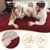 imageCatalonia Waterproof Bed Blanket Washable Leakproof Bed Cover for Couples Reversible Protector Blanket for Couch Sofa Stain Proof Blanket Pad for Adults 50X60 inches PurpleWineTaupe