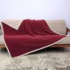 imageCatalonia Waterproof Bed Blanket Washable Leakproof Bed Cover for Couples Reversible Protector Blanket for Couch Sofa Stain Proof Blanket Pad for Adults 50X60 inches PurpleWineTaupe