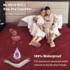 imageCatalonia Waterproof Bed Blanket Washable Leakproof Bed Cover for Couples Reversible Protector Blanket for Couch Sofa Stain Proof Blanket Pad for Adults 50X60 inches PurpleWineTaupe