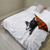 imageCatalonia Waterproof Bed Blanket Washable Leakproof Bed Cover for Couples Reversible Protector Blanket for Couch Sofa Stain Proof Blanket Pad for Adults 50X60 inches PurpleBuffalo Red Off White
