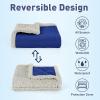 imageCatalonia Waterproof Bed Blanket Washable Leakproof Bed Cover for Couples Reversible Protector Blanket for Couch Sofa Stain Proof Blanket Pad for Adults 50X60 inches PurpleNavyTaupe