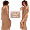 imageCatalonia Womens Summer Maxi Dress Beach Chiffon Sundress Swimwear Bathing Suit Cover Up Nude Beige
