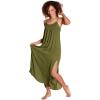 imageCatalonia Womens Summer Maxi Dress Beach Chiffon Sundress Swimwear Bathing Suit Cover Up Olive