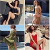 imageCatalonia Womens Summer Maxi Dress Beach Chiffon Sundress Swimwear Bathing Suit Cover Up Red