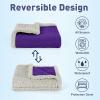 imageKritter Planet Waterproof Bed Blanket for Couples Washable Stain Proof Pad Bed Cover Reversible Leakproof Furniture Protector Liquid Proof Blanket for Couch Sofa 50x60 inch Queen Size PurplePurpleTaupe