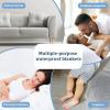imageKritter Planet Waterproof Bed Blanket for Couples Washable Stain Proof Pad Bed Cover Reversible Leakproof Furniture Protector Liquid Proof Blanket for Couch Sofa 50x60 inch Queen Size PurpleWineTaupe