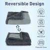 imageKritter Planet Waterproof Bed Blanket for Couples Washable Stain Proof Pad Bed Cover Reversible Leakproof Furniture Protector Liquid Proof Blanket for Couch Sofa 50x60 inch Queen Size PurpleGreyCharcoal Grey