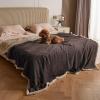 imageKritter Planet Waterproof Bed Blanket for Couples Washable Stain Proof Pad Bed Cover Reversible Leakproof Furniture Protector Liquid Proof Blanket for Couch Sofa 50x60 inch Queen Size PurpleBrownTaupe