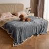 imageKritter Planet Waterproof Bed Blanket for Couples Washable Stain Proof Pad Bed Cover Reversible Leakproof Furniture Protector Liquid Proof Blanket for Couch Sofa 50x60 inch Queen Size PurpleGrayTaupe