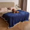 imageKritter Planet Waterproof Bed Blanket for Couples Washable Stain Proof Pad Bed Cover Reversible Leakproof Furniture Protector Liquid Proof Blanket for Couch Sofa 50x60 inch Queen Size PurpleNavyTaupe
