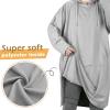 imageWomens Hoodie Sweatshirt Dress Casual Pullover Sweater with Kangaroo Pocket One SizeGrey