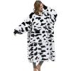 imageCatalonia Cow Print Full Body Oversized Blanket Hoodie Sweatshirt Extra Long Wearable Fleece Pullover Gift for Adult Men Women Wife Girlfriend