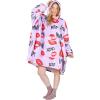 imageCatalonia Lips Print Oversized Hoodie Blanket Sweatshirt Wearable Sherpa Pullover for Adults Men Women Wife Girlfriend Gift Ugly Christmas Sweater