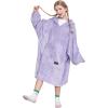 imageCatalonia Oversized Blanket Hoodie Sweatshirt for Kids Wearable Fleece Pullover with Large Front Pocket Teen Boys Girls Gift AquaLavender