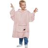 imageCatalonia Oversized Blanket Hoodie for Kids Wearable Fleece Sweatshirt Pullover with Large Front Pocket 412 Years Boy GirlPink