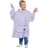 imageCatalonia Oversized Blanket Hoodie for Kids Wearable Fleece Sweatshirt Pullover with Large Front Pocket 412 Years Boy GirlPurple