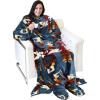 imageCatalonia Pink Wearable Fleece Blanket with Sleeves and Foot Pockets for Adult Women Men Micro Plush Comfy Wrap Sleeved Throw Blanket RobeSouthwest Blue