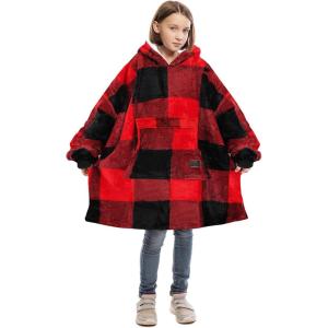 imageCatalonia Blanket Hoodie for Kids Oversized Wearable Sherpa Sweatshirt Pullover for 716 yr Teens Youth Kids Gift Idea