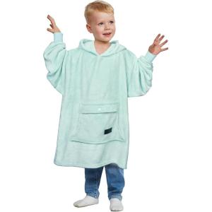 imageCatalonia Oversized Blanket Hoodie for Kids Wearable Fleece Sweatshirt Pullover with Large Front Pocket 412 Years Boy GirlAqua