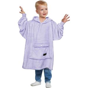 imageCatalonia Oversized Blanket Hoodie for Kids Wearable Fleece Sweatshirt Pullover with Large Front Pocket 412 Years Boy GirlPurple