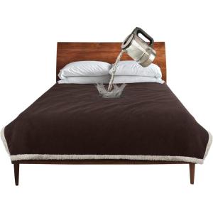 imageCatalonia Waterproof Bed Blanket Washable Leakproof Bed Cover for Couples Reversible Protector Blanket for Couch Sofa Stain Proof Blanket Pad for Adults 50X60 inches PurpleBrownTaupe