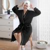 imageCatalonia Lightweight Ladies Bathrobe Long Summer Robe with PocketsSoft Summer Robes for Women Kimono Gift for HerBlack