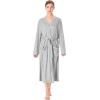 imageCatalonia Lightweight Ladies Bathrobe Long Summer Robe with PocketsSoft Summer Robes for Women Kimono Gift for HerGray Ash