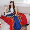 imageCatalonia Southwestern Tribal Print Throw Soft Aztec Sherpa Blanket Navajo Style Native for Couch Sofa Bed  Cozy Boho Home Decor 50x60 InchesSouthwestern Stripe