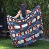 imageCatalonia Southwestern Tribal Print Throw Soft Aztec Sherpa Blanket Navajo Style Native for Couch Sofa Bed  Cozy Boho Home Decor 50x60 InchesSouthwestern Blue