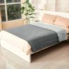 imageCatalonia Waterproof Fleece Blanket for Couch Reversible Sofa Cover Bed Coverlet Protector Washable Leak Proof Comfortable for People and PetsGreyGrey