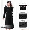 imageCatalonia Womens Plush Fleece Long Robe with Hood Plus Size Warm Soft Fluffy Lightweight Bathrobe Valentines Day GiftBlack