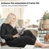 imageCatalonia Womens Plush Fleece Long Robe with Hood Plus Size Warm Soft Fluffy Lightweight Bathrobe Valentines Day GiftBlack
